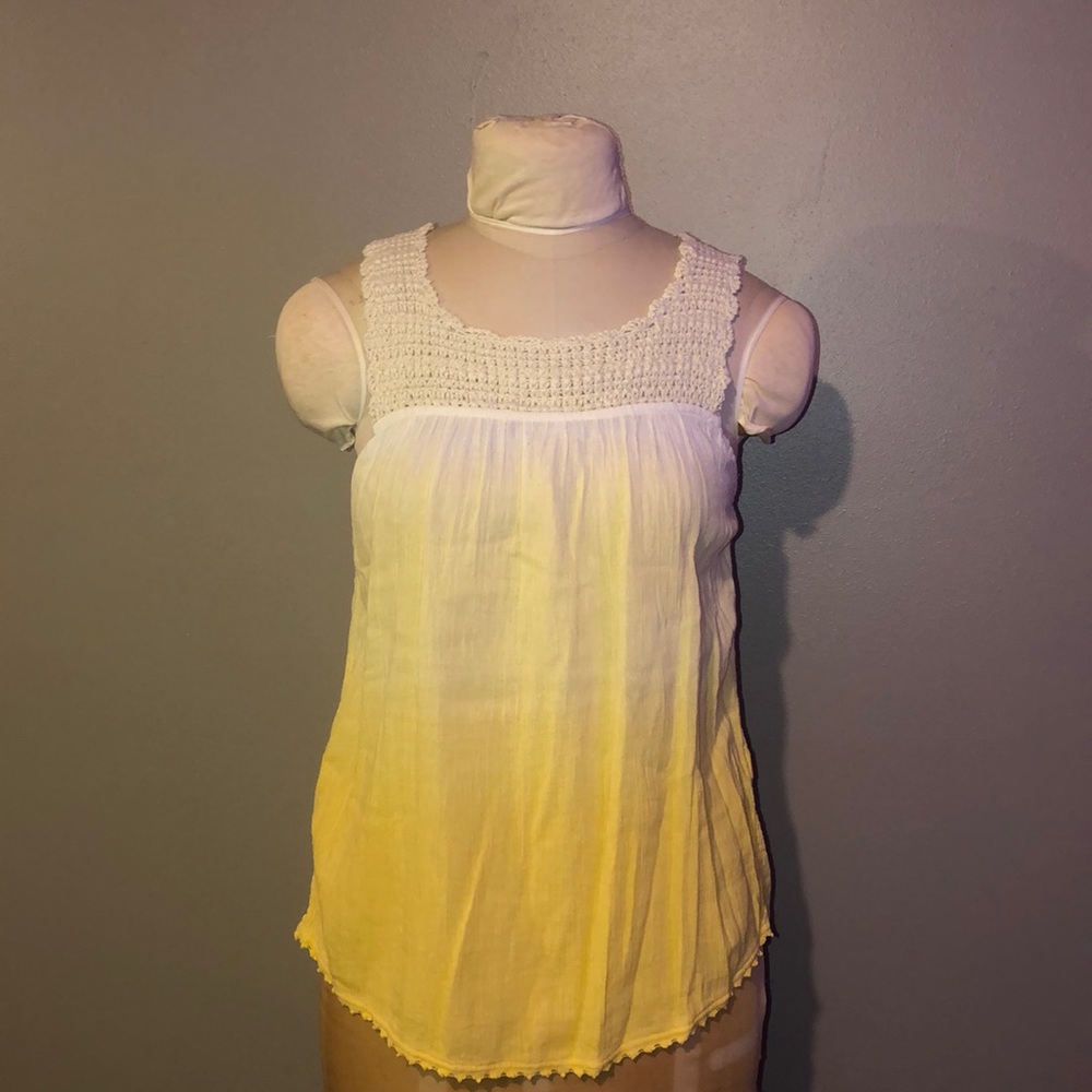Yellow crochet tank top